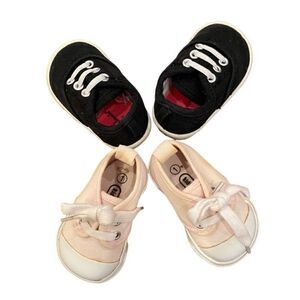 Infant Sneakers Set of Two Toddler Size 1 Black Garanimal Pink Kid Connection